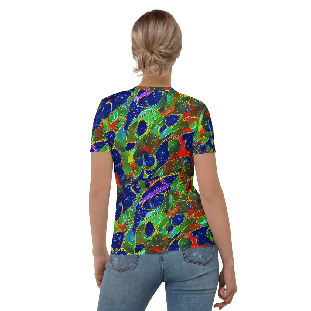 Acid Mosaic on Women's Crew Neck T-Shirt — Back