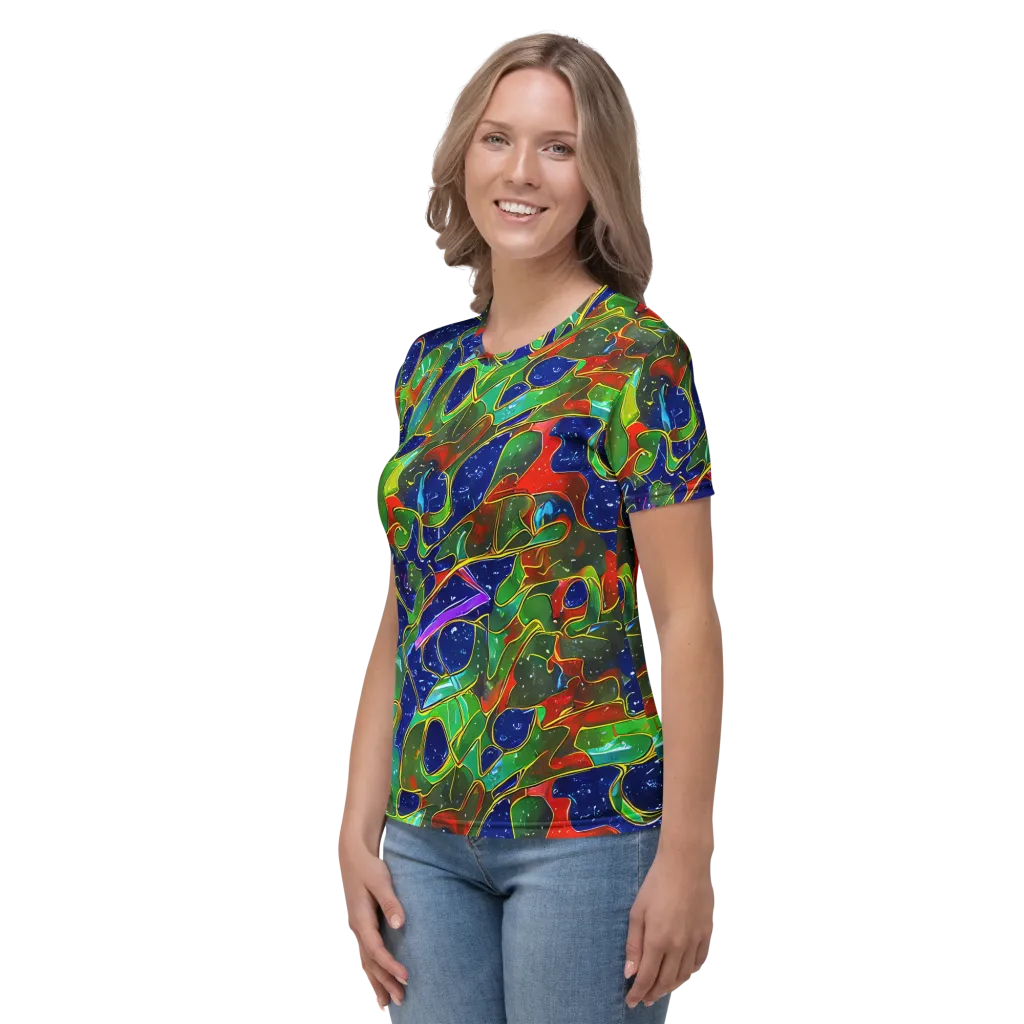 Acid Mosaic on Women's Crew Neck T-Shirt — Left