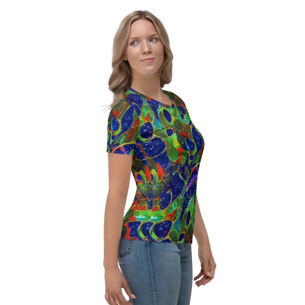 Acid Mosaic on Women's Crew Neck T-Shirt — Right