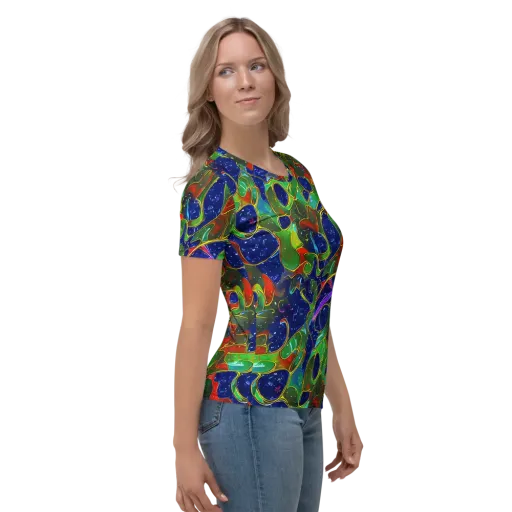 Acid Mosaic on a Women's Crew Neck T-Shirt