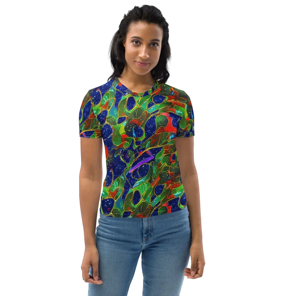 Acid Mosaic on Women's Crew Neck T-Shirt — Front