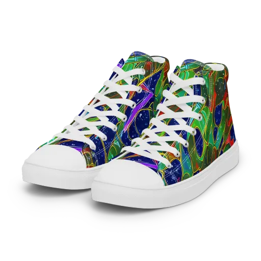 Acid Mosaic on a Women's High Top Canvas Shoes