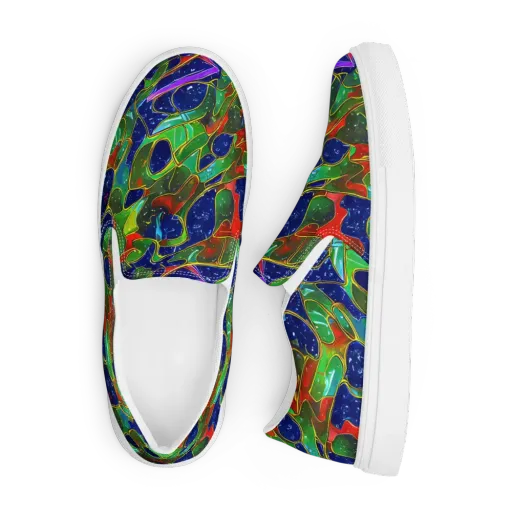 Acid Mosaic on a Men's Slip-On Canvas Shoes