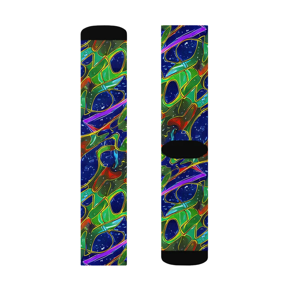 Acid Mosaic on Socks — Left Sock