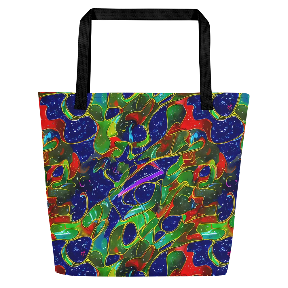 Acid Mosaic on Large Tote Bag W/ Pocket — Front