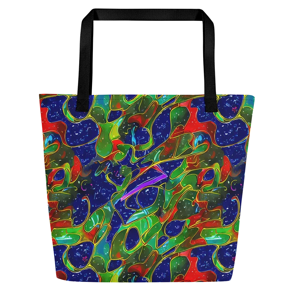 Acid Mosaic on Large Tote Bag W/ Pocket — Front