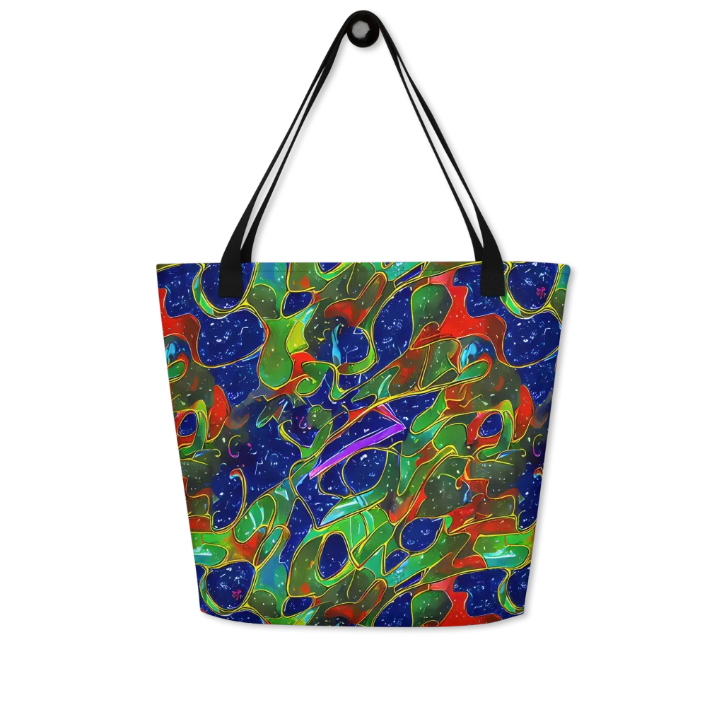 Acid Mosaic on Large Tote Bag W/ Pocket — Front