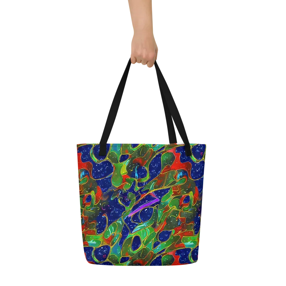 Acid Mosaic on Large Tote Bag W/ Pocket — Front