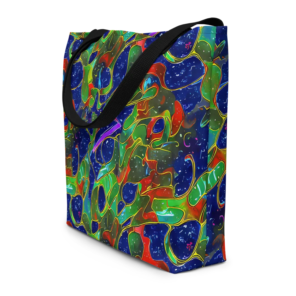 Acid Mosaic on Large Tote Bag W/ Pocket — Front