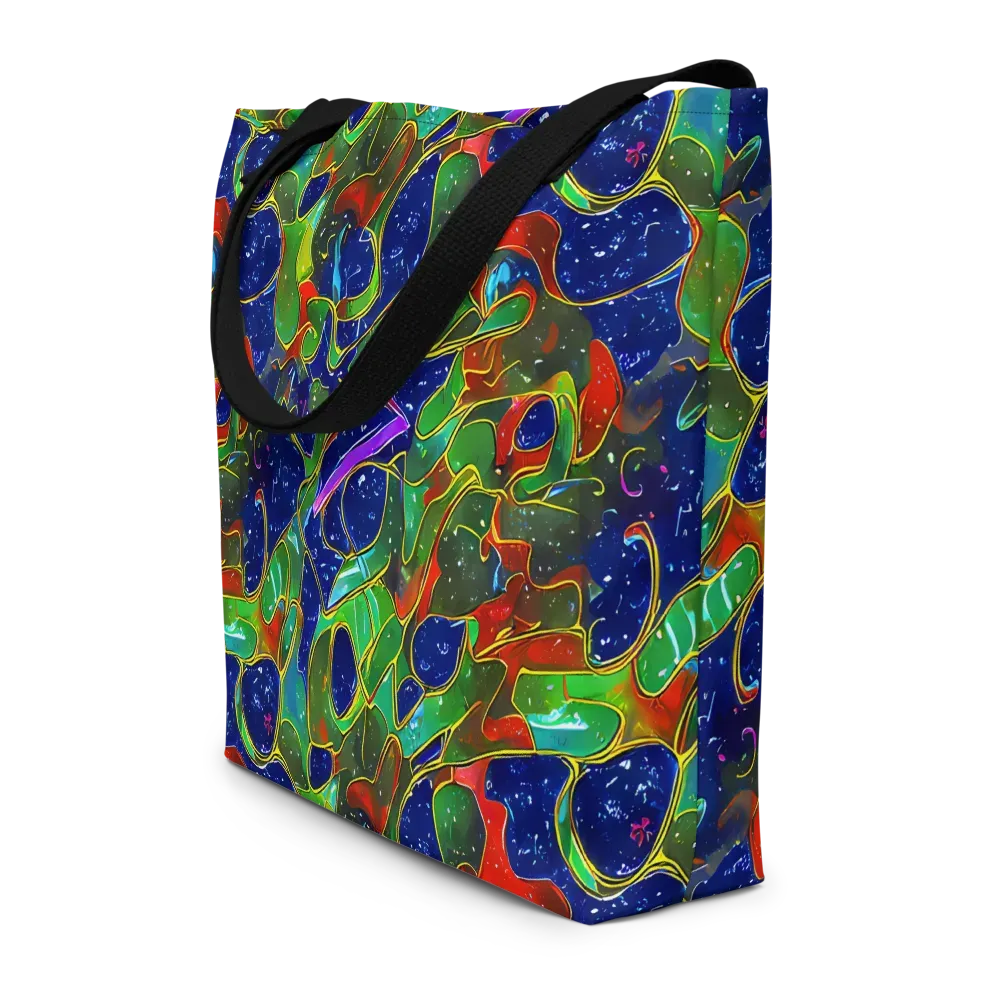 Acid Mosaic on Large Tote Bag W/ Pocket — Front