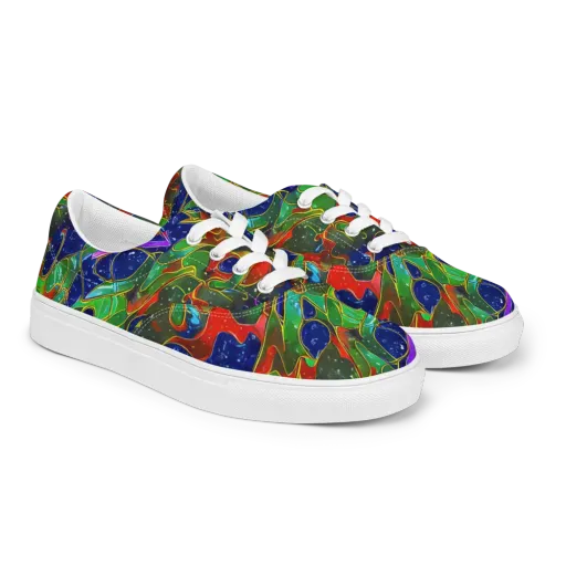 Acid Mosaic on a Men's Lace-Up Canvas Shoes