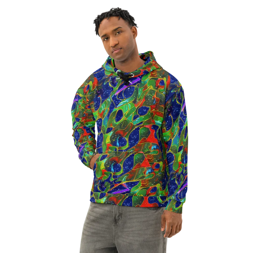 Acid Mosaic on Cotton Hoodie — Left Front