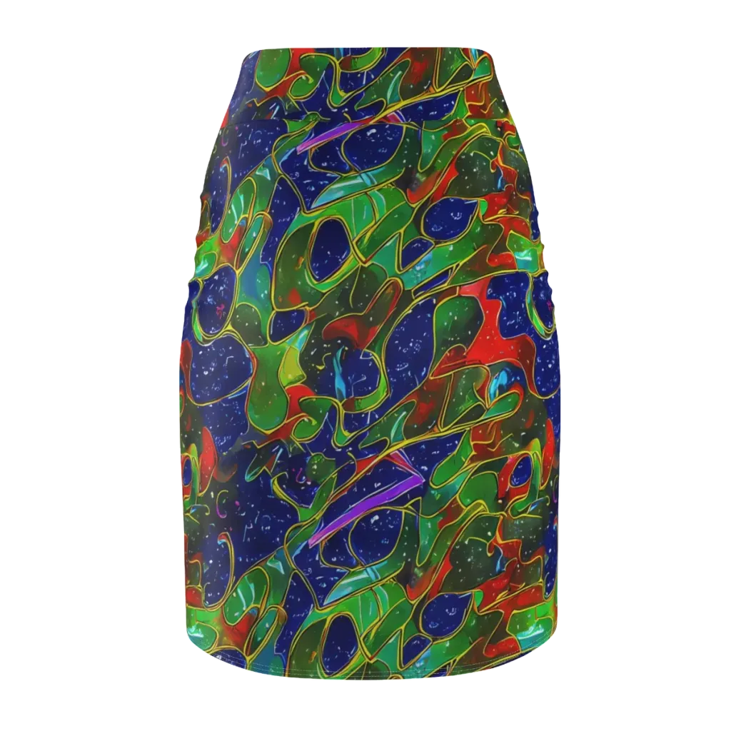 Acid Mosaic on Pencil Skirt — Back