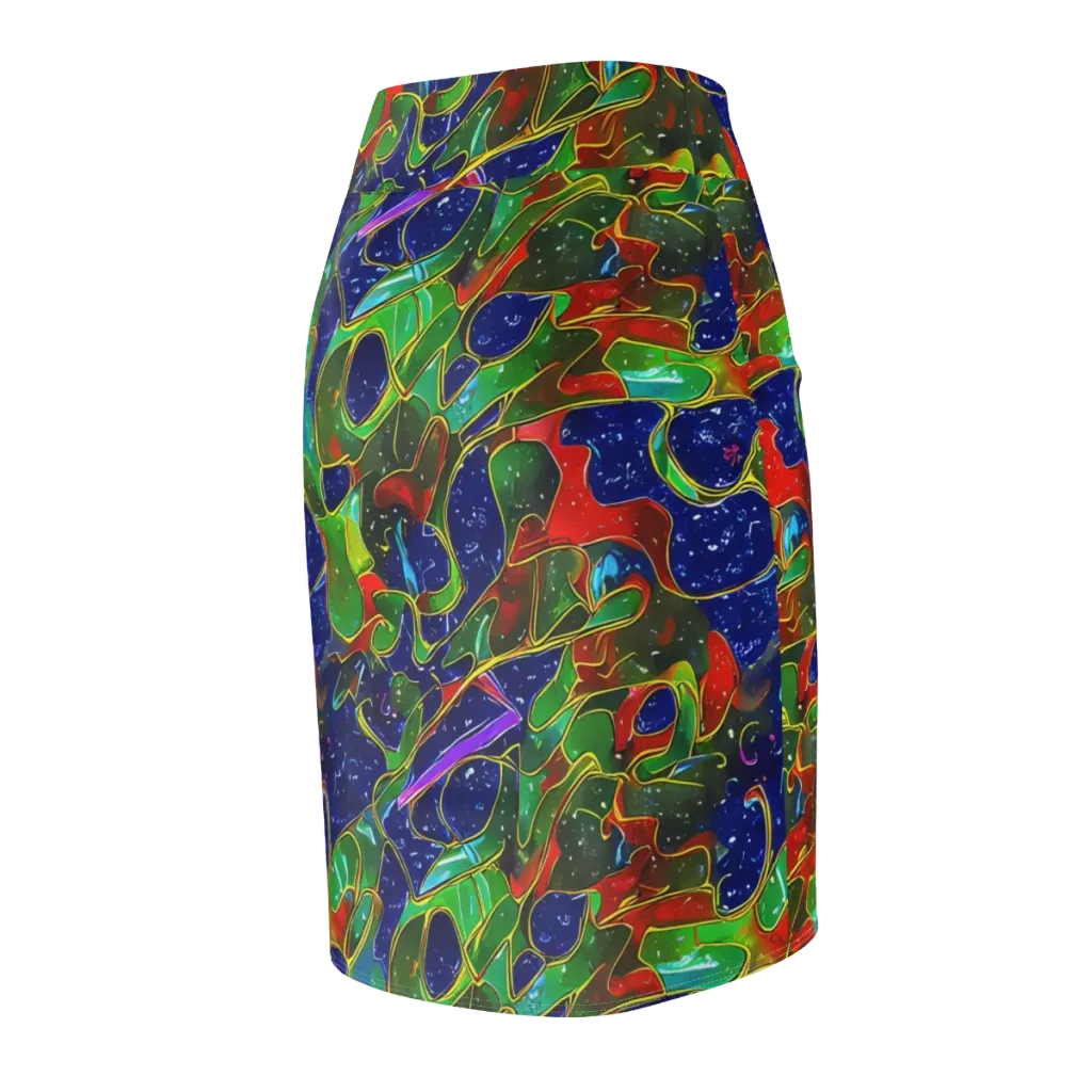 Acid Mosaic on Pencil Skirt — Back Side