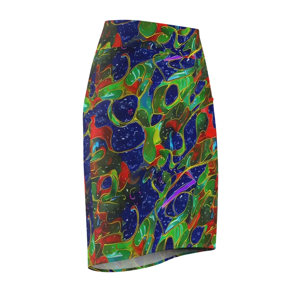 Acid Mosaic on Pencil Skirt — Front Side