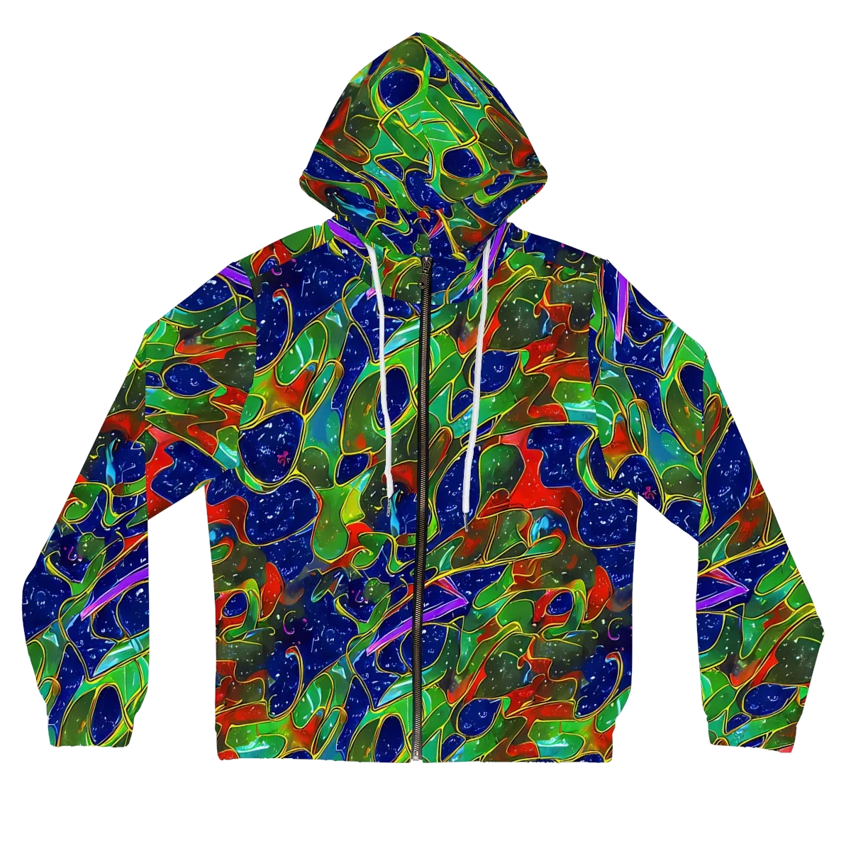 Acid Mosaic on Women's Full-Zip Hoodie — Front