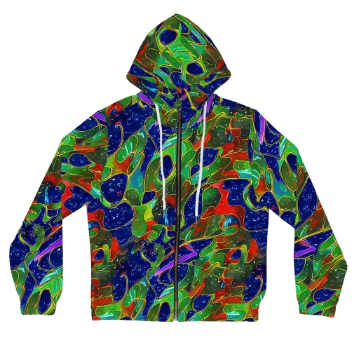 Acid Mosaic on a Women's Full-Zip Hoodie