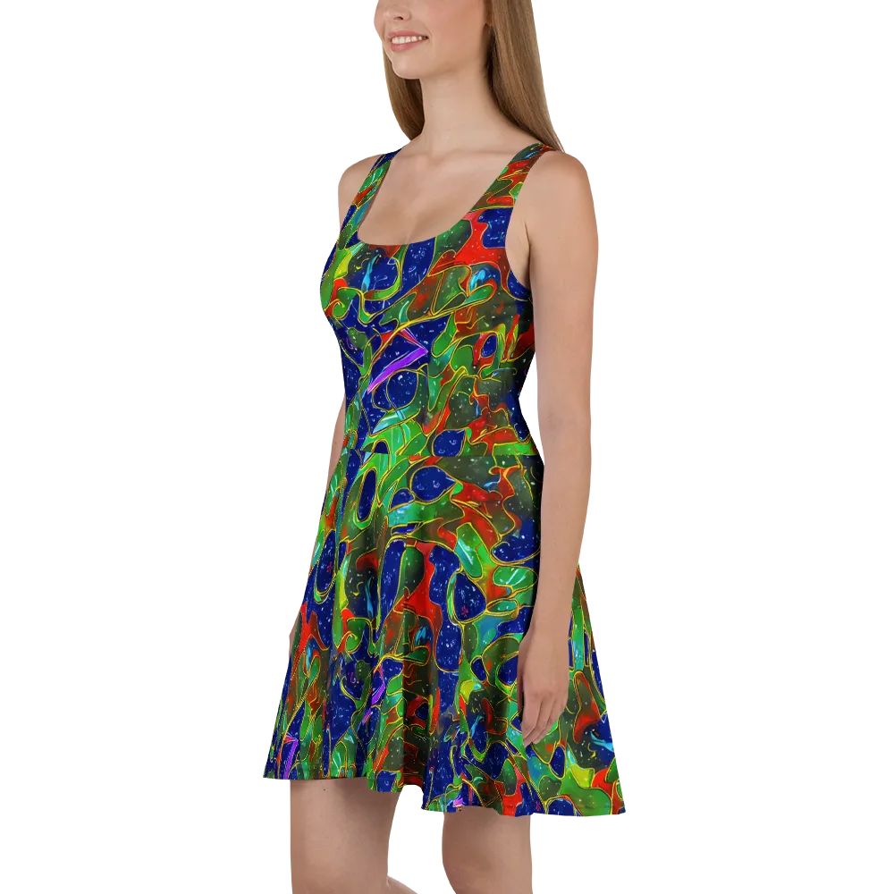 Acid Mosaic on Skater Dress — Left