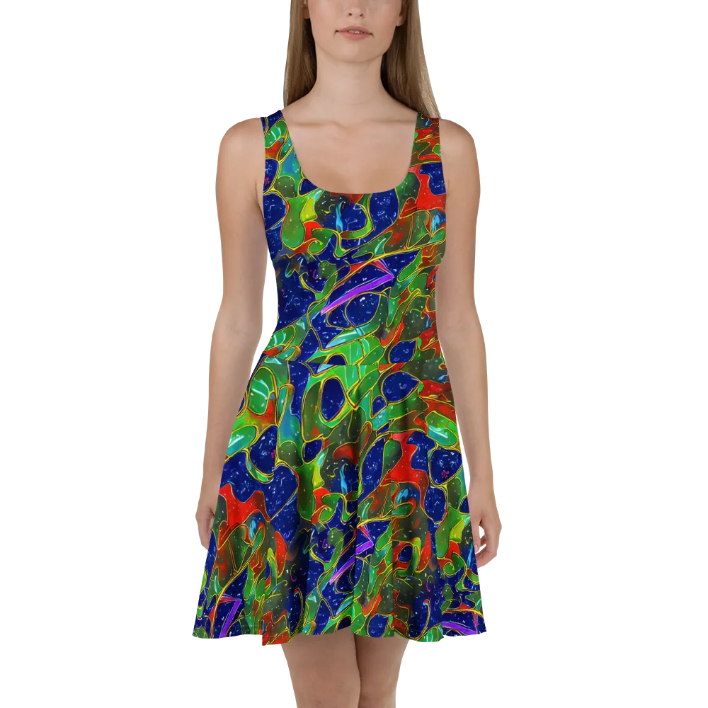 Acid Mosaic on Skater Dress — Front