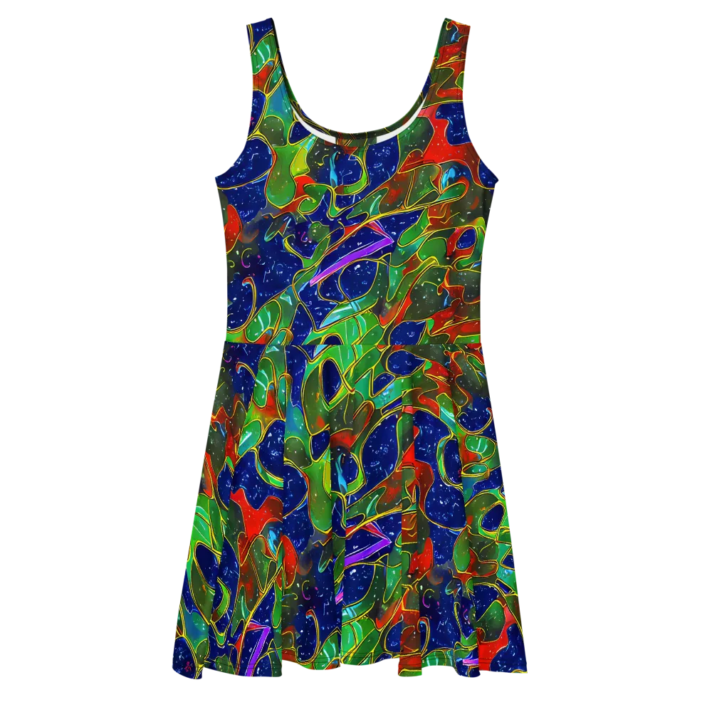 Acid Mosaic on Skater Dress — Front