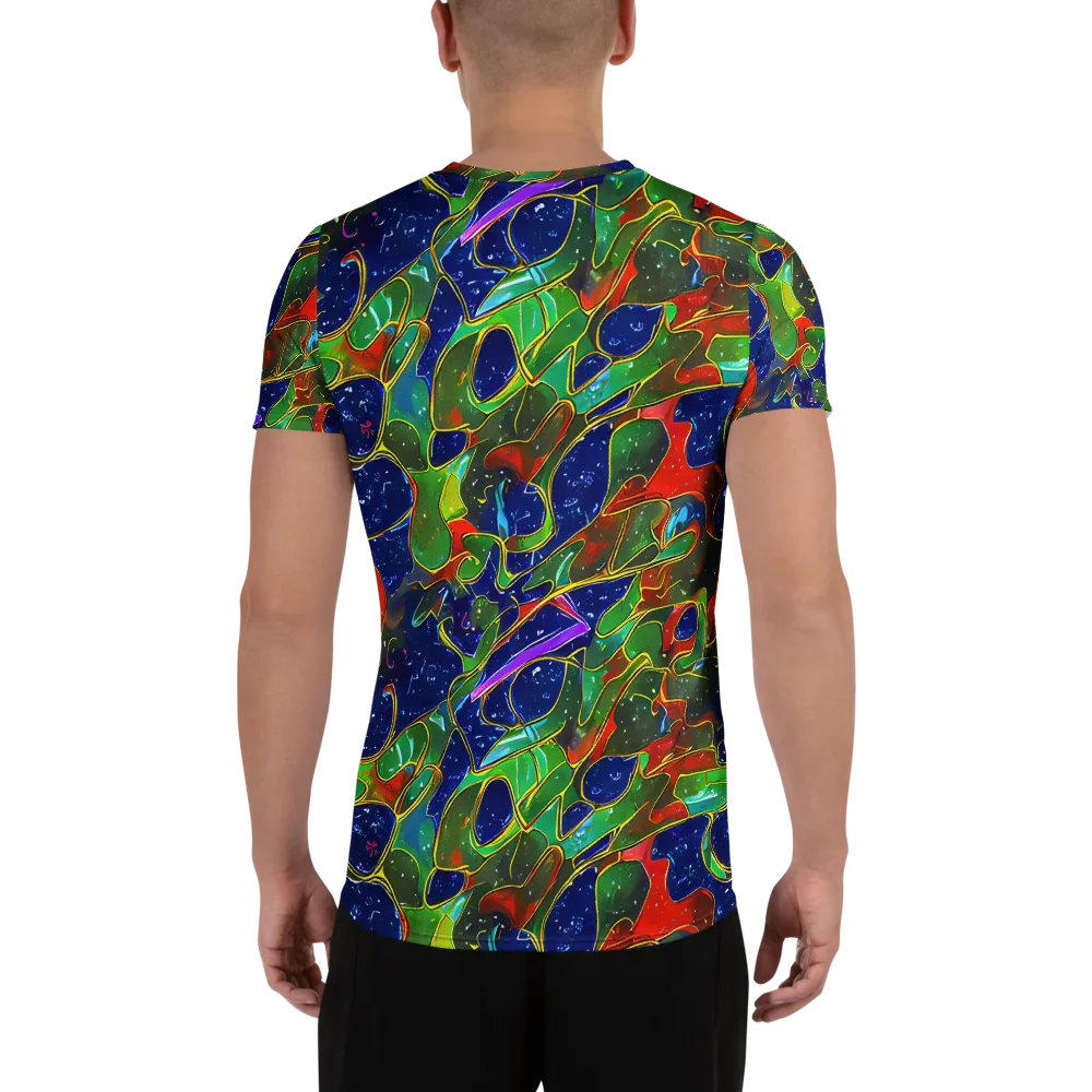 Acid Mosaic on Men's Athletic T-Shirt — Back