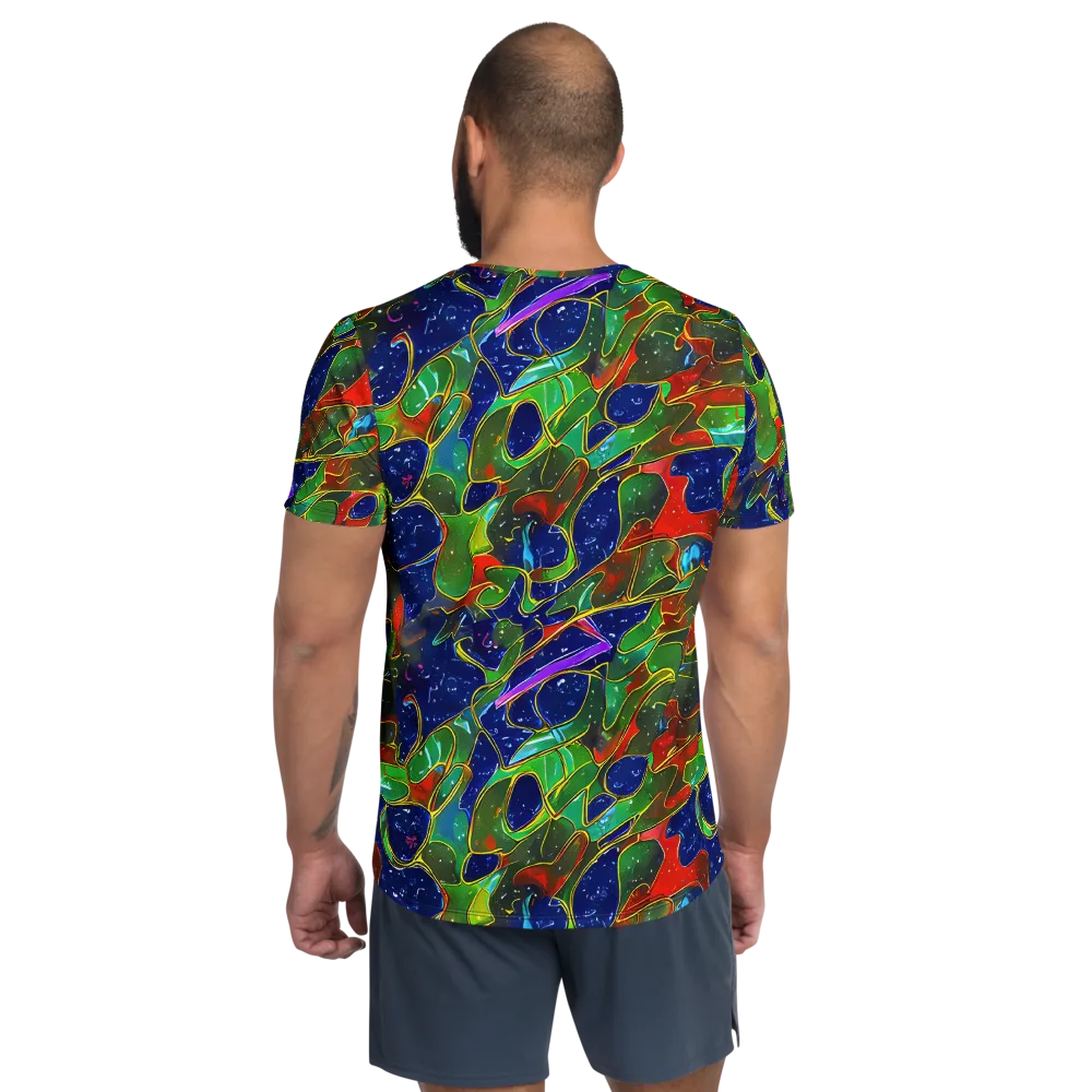 Acid Mosaic on Men's Athletic T-Shirt — Back