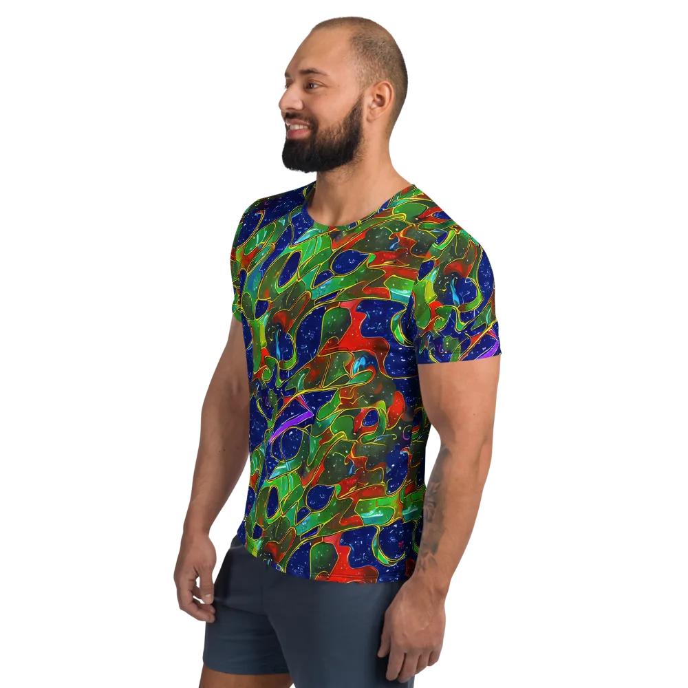 Acid Mosaic on Men's Athletic T-Shirt — Left