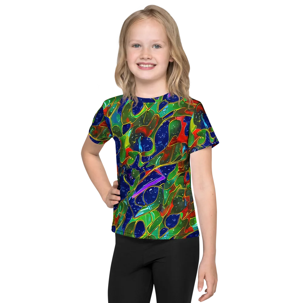 Acid Mosaic on Kids Crew Neck T-Shirt — Front