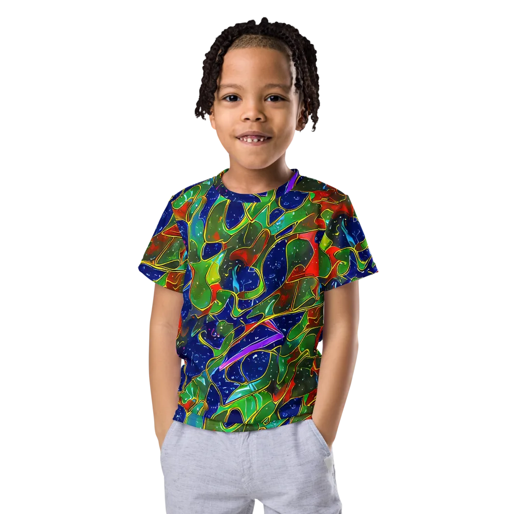 Acid Mosaic on Kids Crew Neck T-Shirt — Front