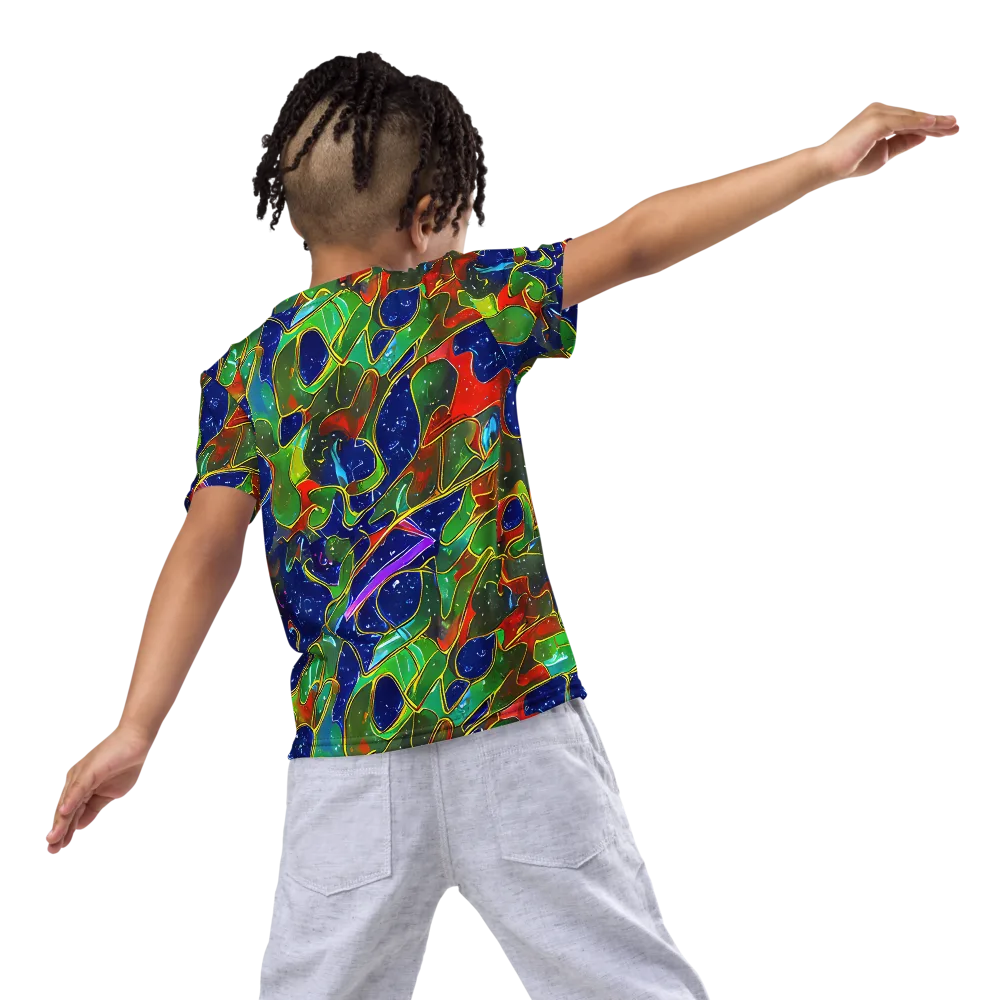 Acid Mosaic on Kids Crew Neck T-Shirt — Back