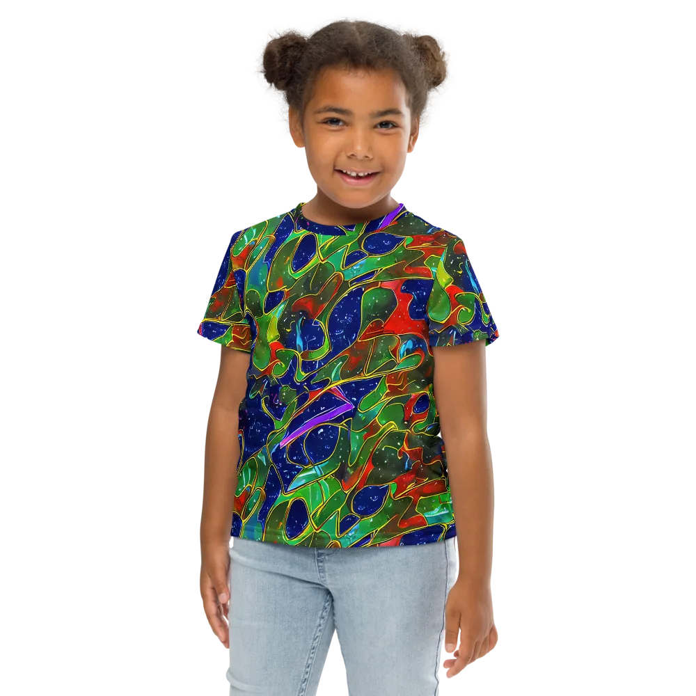 Acid Mosaic on Kids Crew Neck T-Shirt — Front