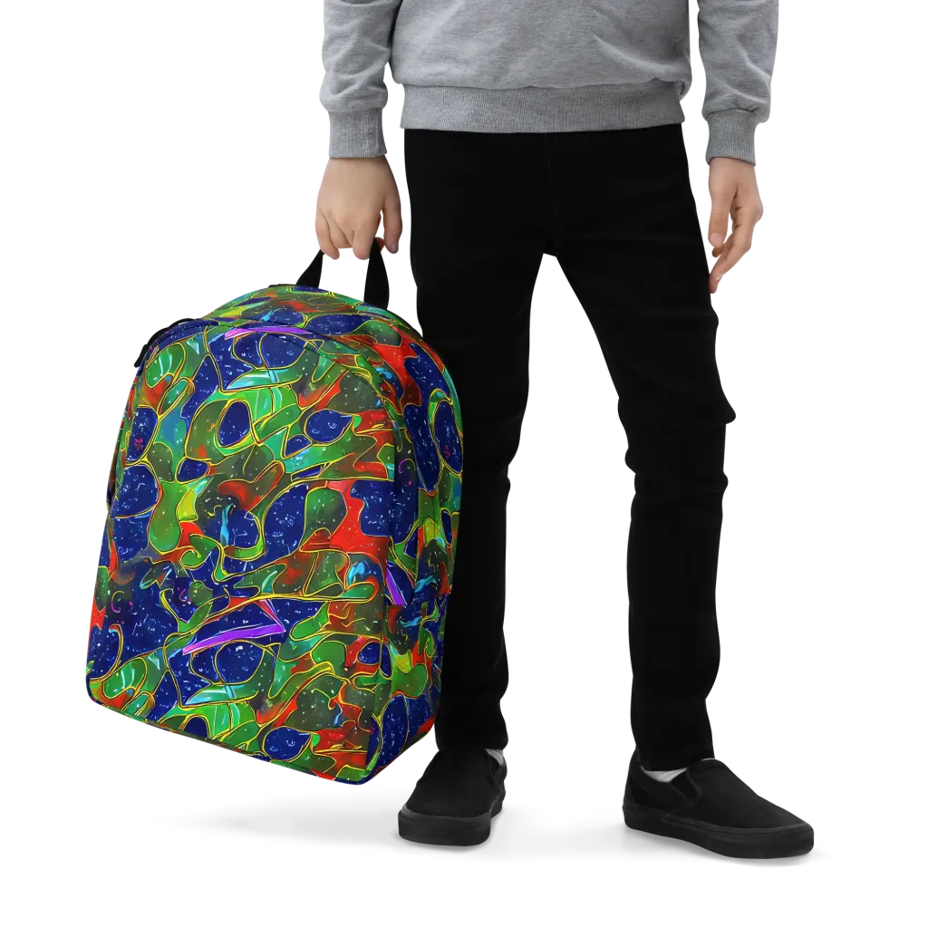 Acid Mosaic on Minimalist Backpack — Zoomed-in