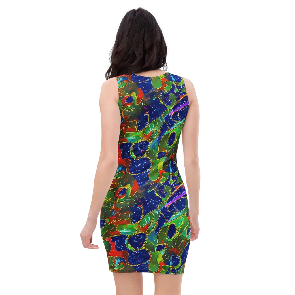 Acid Mosaic on Bodycon Dress — Back