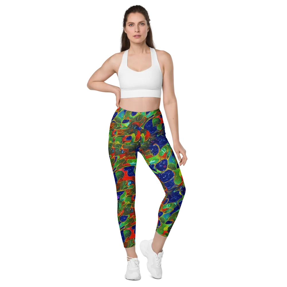 Acid Mosaic on Leggings with Pockets — Front