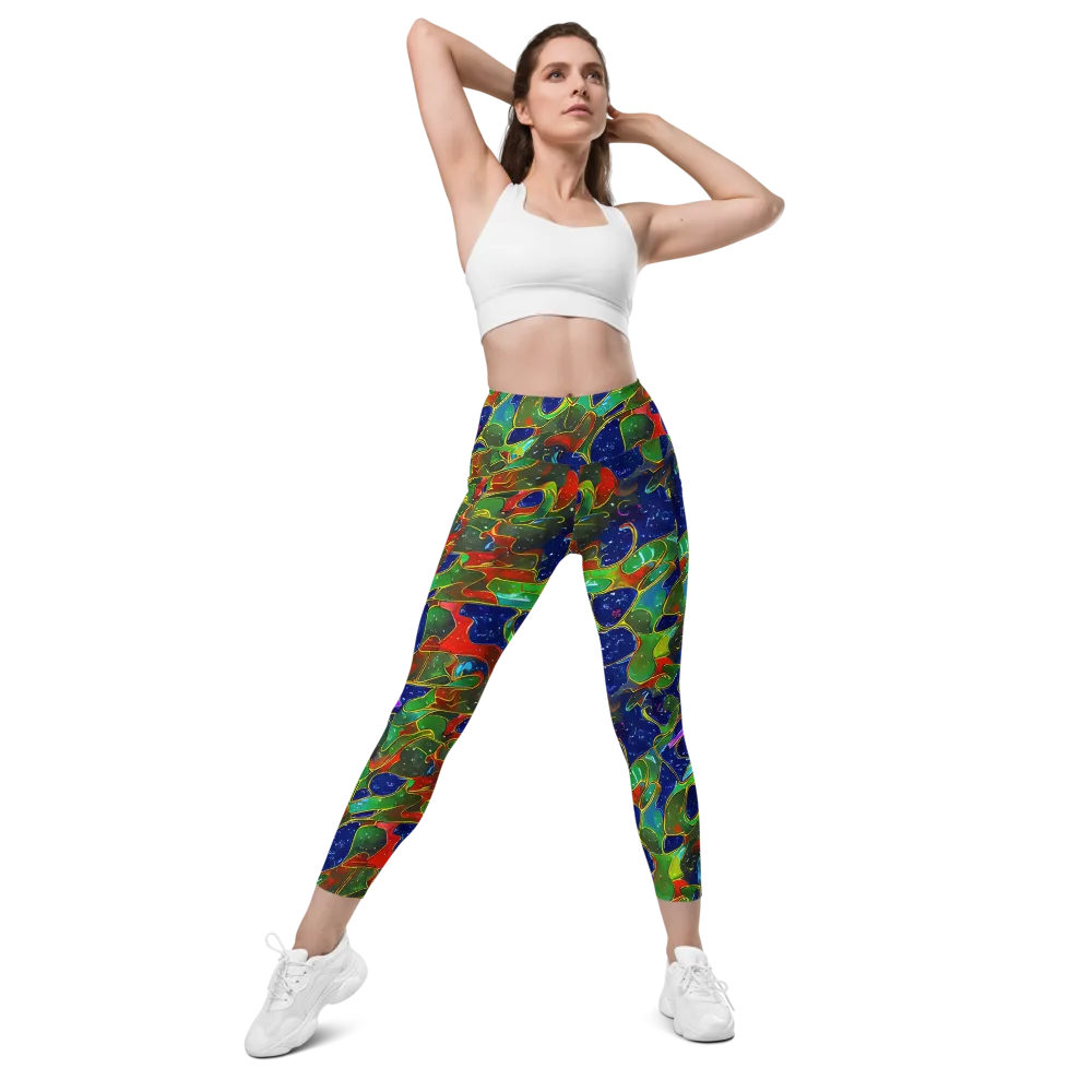 Acid Mosaic on Leggings with Pockets — Front