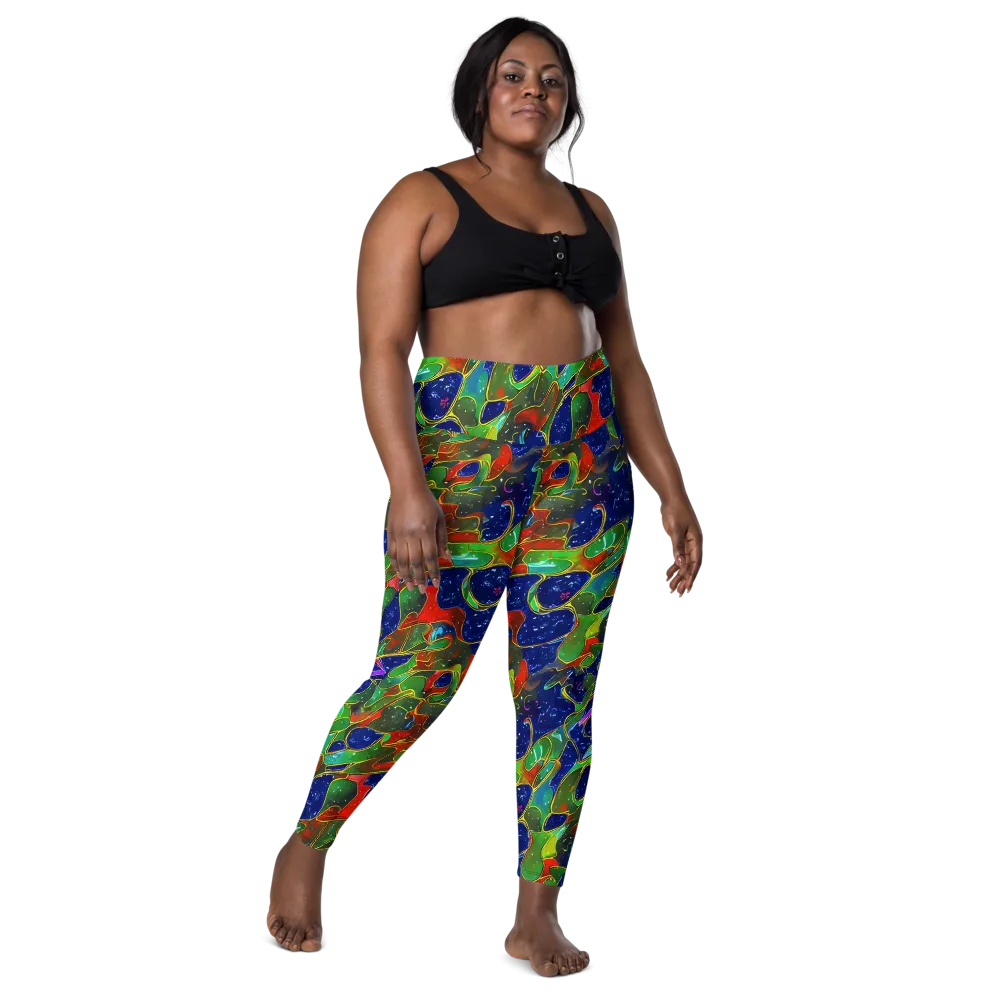 Acid Mosaic on Leggings with Pockets — Front