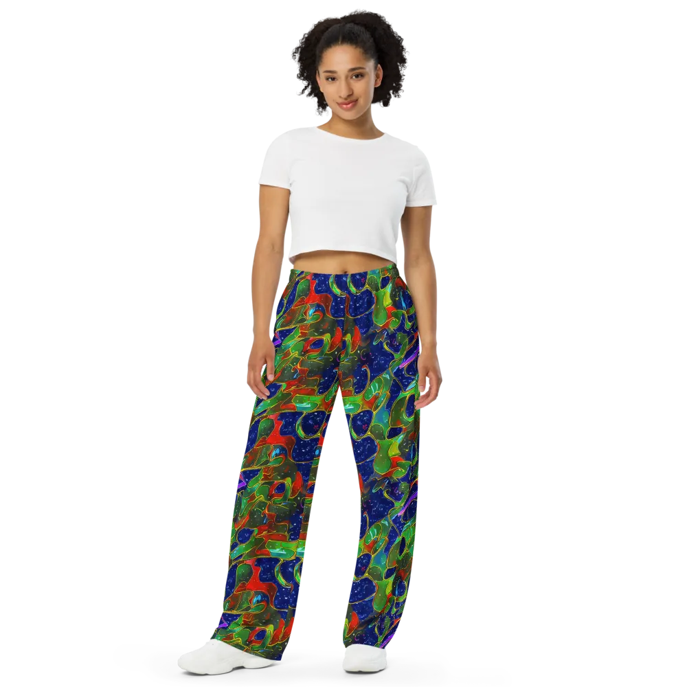 Acid Mosaic on Wide-Leg Pants — Front
