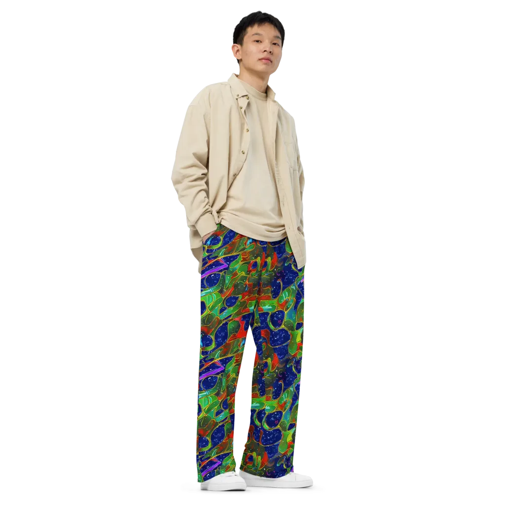 Acid Mosaic on Wide-Leg Pants — Right Front