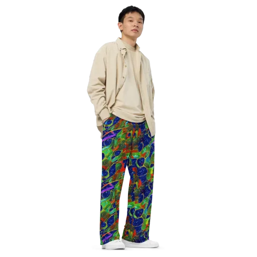 Acid Mosaic on a Wide-Leg Pants