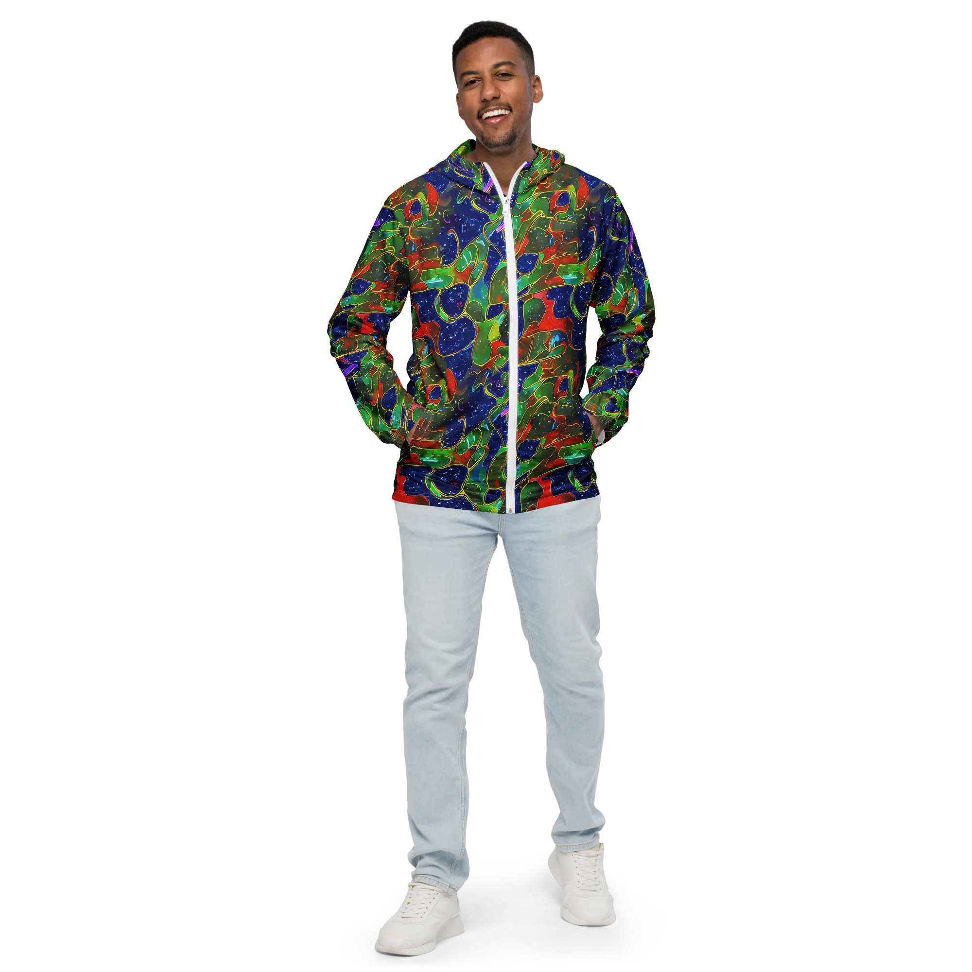 Acid Mosaic on Men's Windbreaker — Front