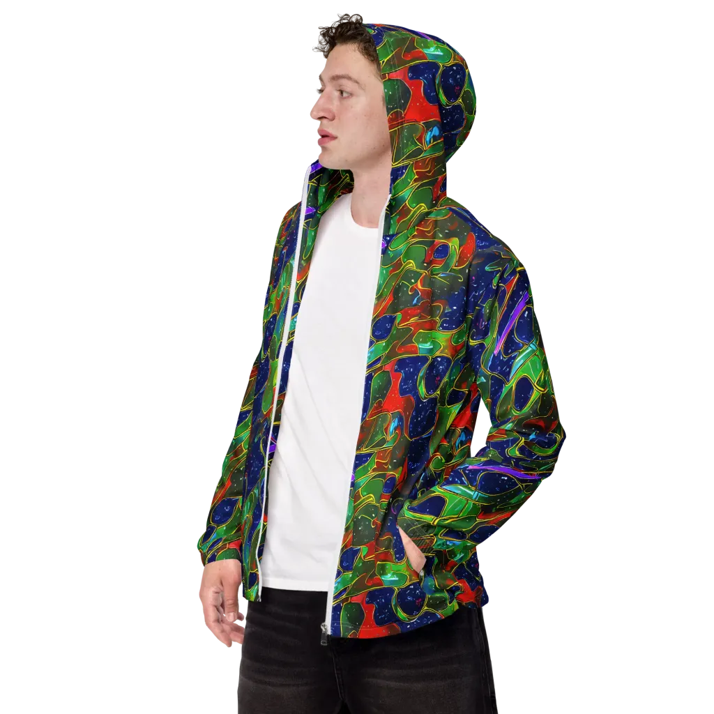 Acid Mosaic on Men's Windbreaker — Left Front
