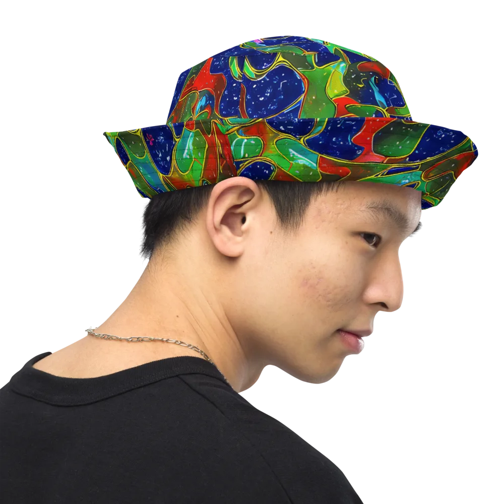 Acid Mosaic on Reversible Bucket Hat — Right Outside