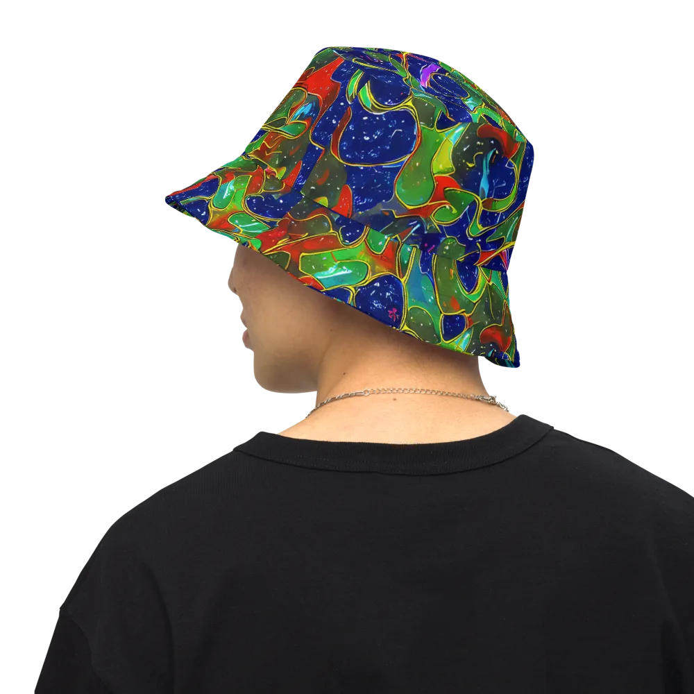 Acid Mosaic on Reversible Bucket Hat — Back Inside