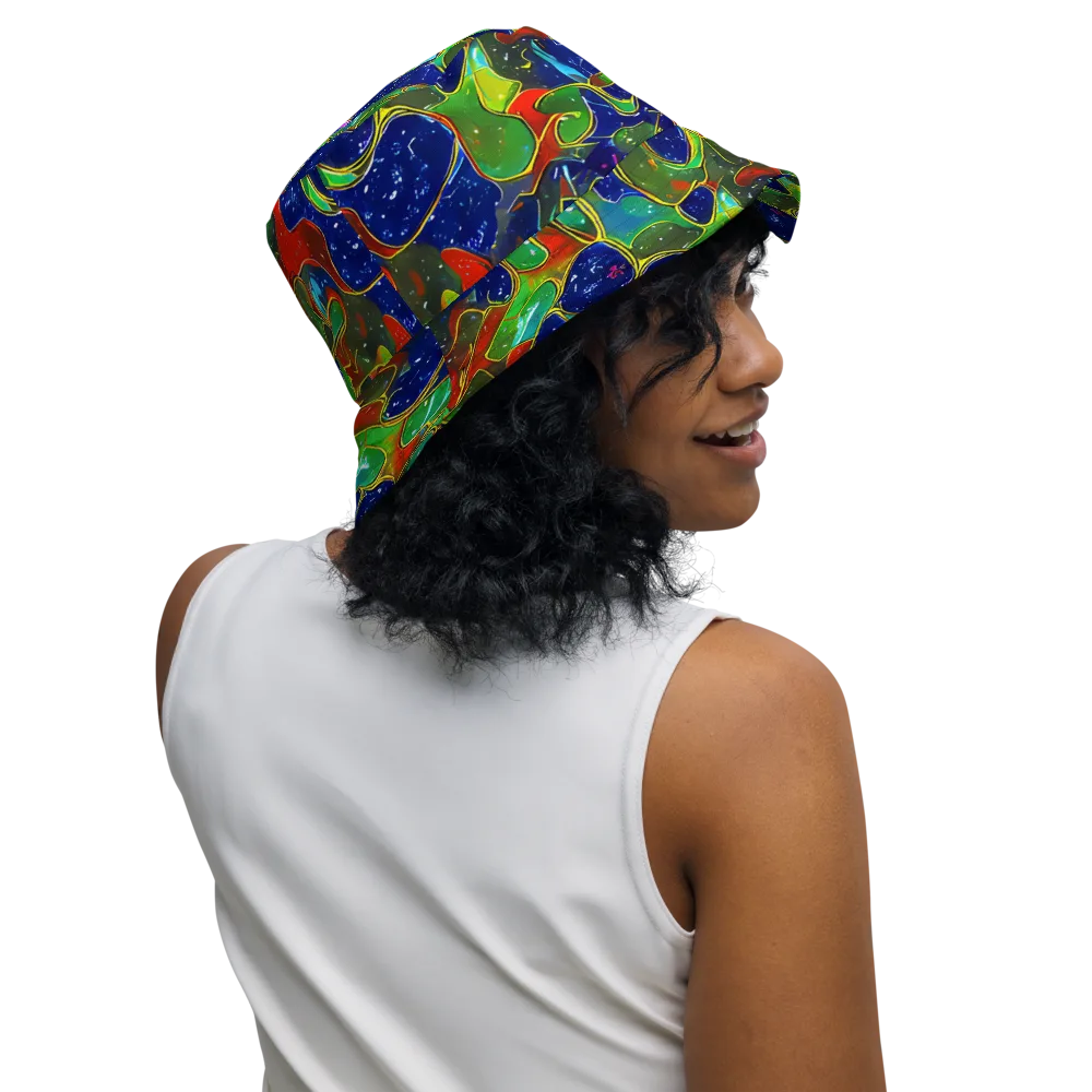 Acid Mosaic on Reversible Bucket Hat — Right Outside