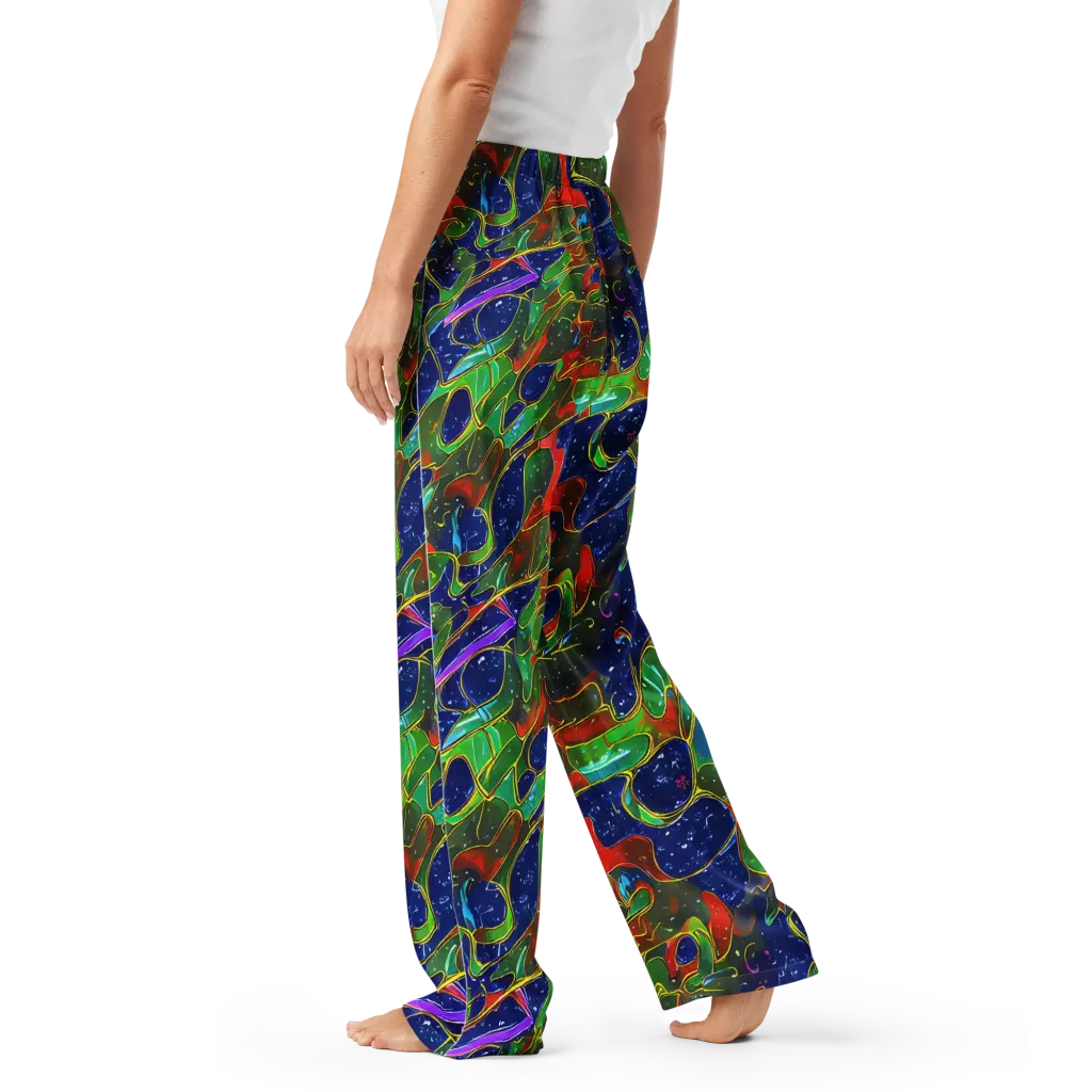 Acid Mosaic on Women's Pajama Pants — Left