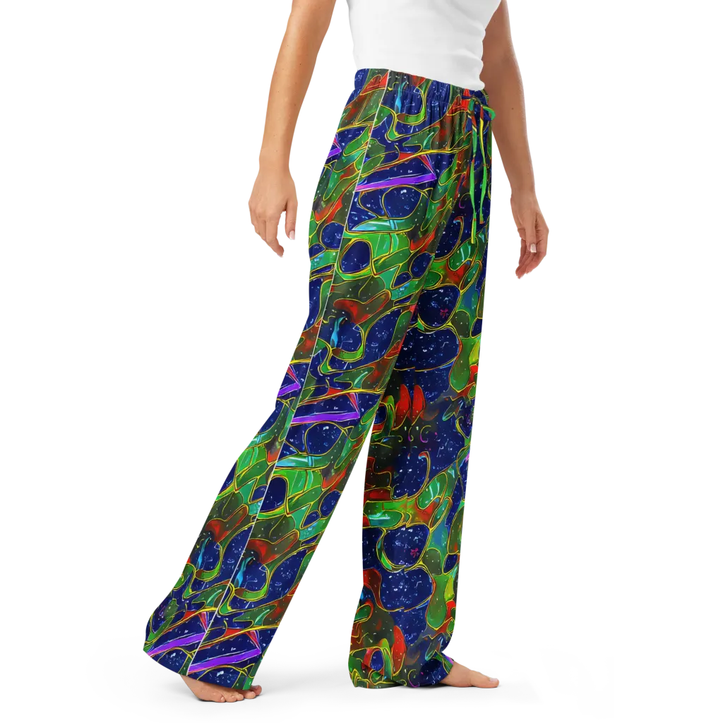 Acid Mosaic on Women's Pajama Pants — Right Front