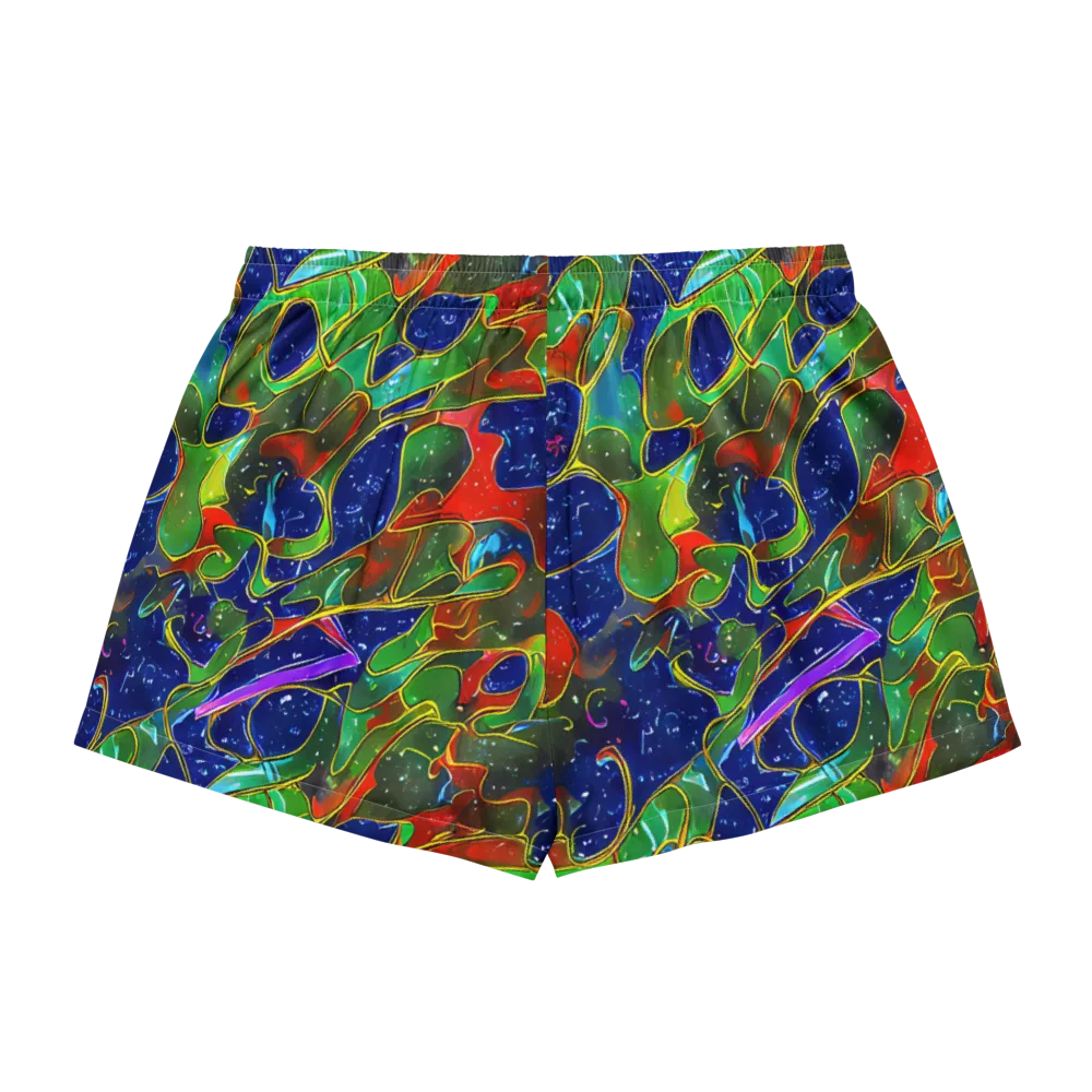 Acid Mosaic on Women's Pajama Shorts — Back