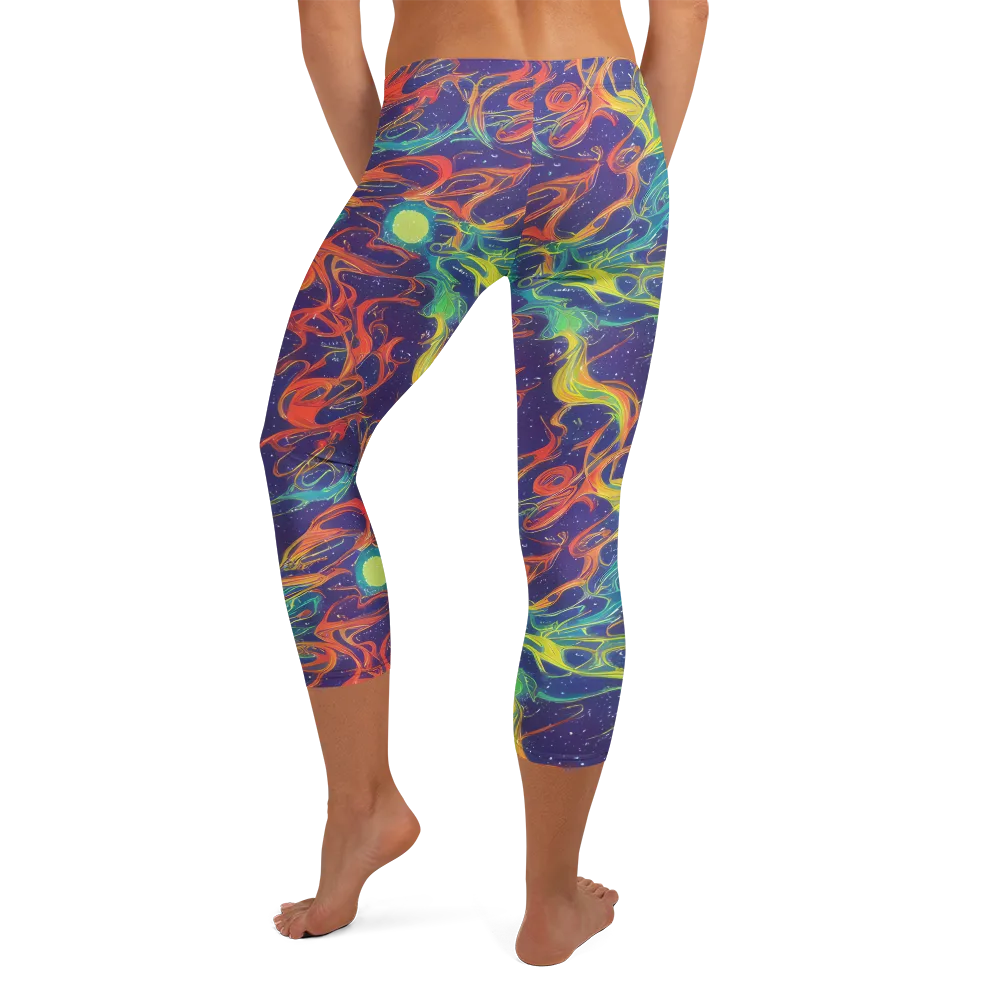 Prismatic Galaxy on Capri Leggings — Back