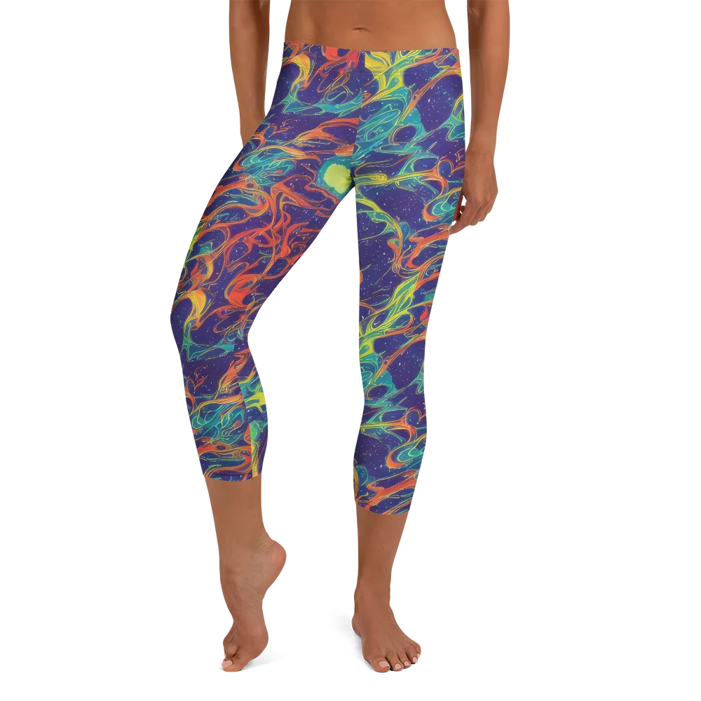Prismatic Galaxy on Capri Leggings — Front