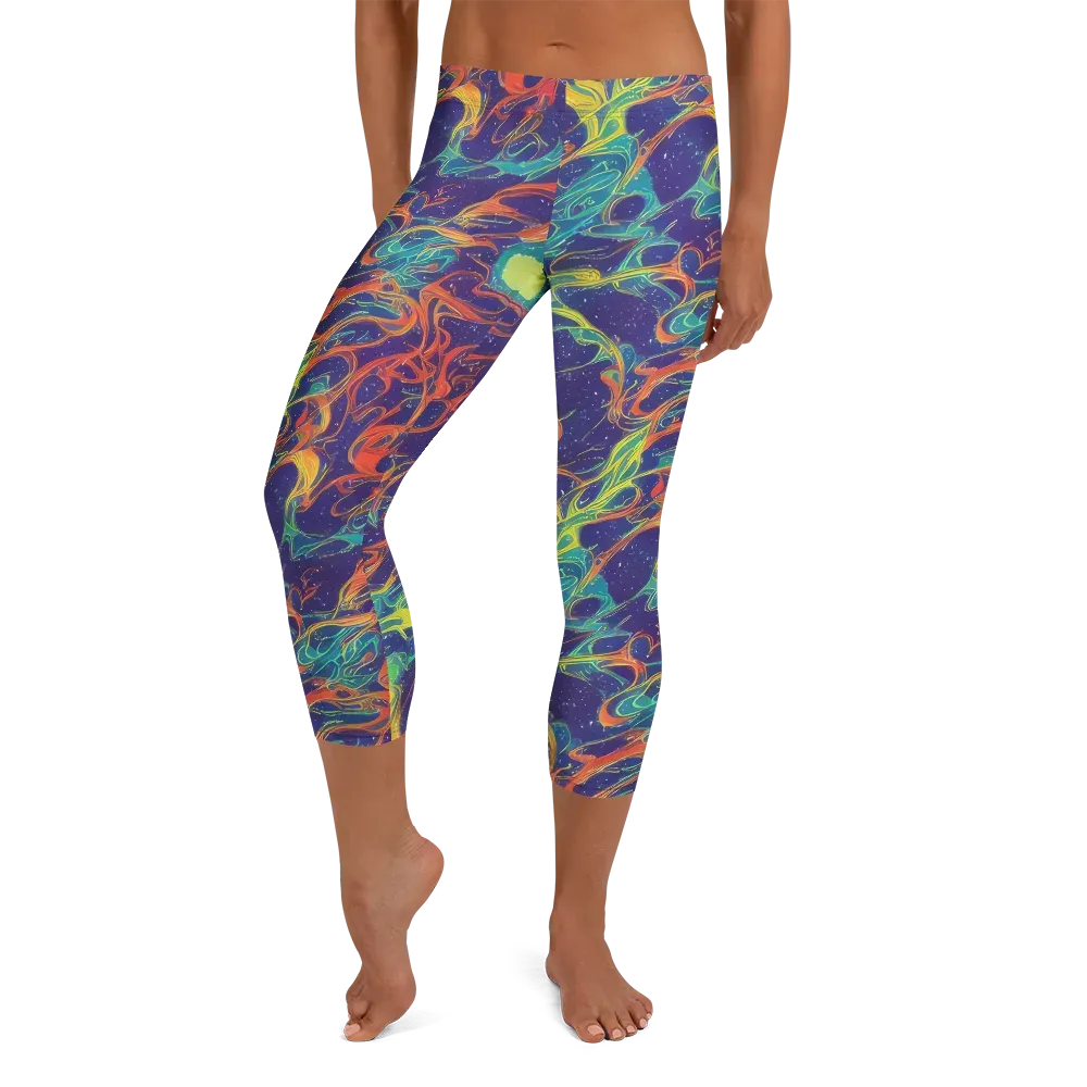 Prismatic Galaxy on Capri Leggings — Front